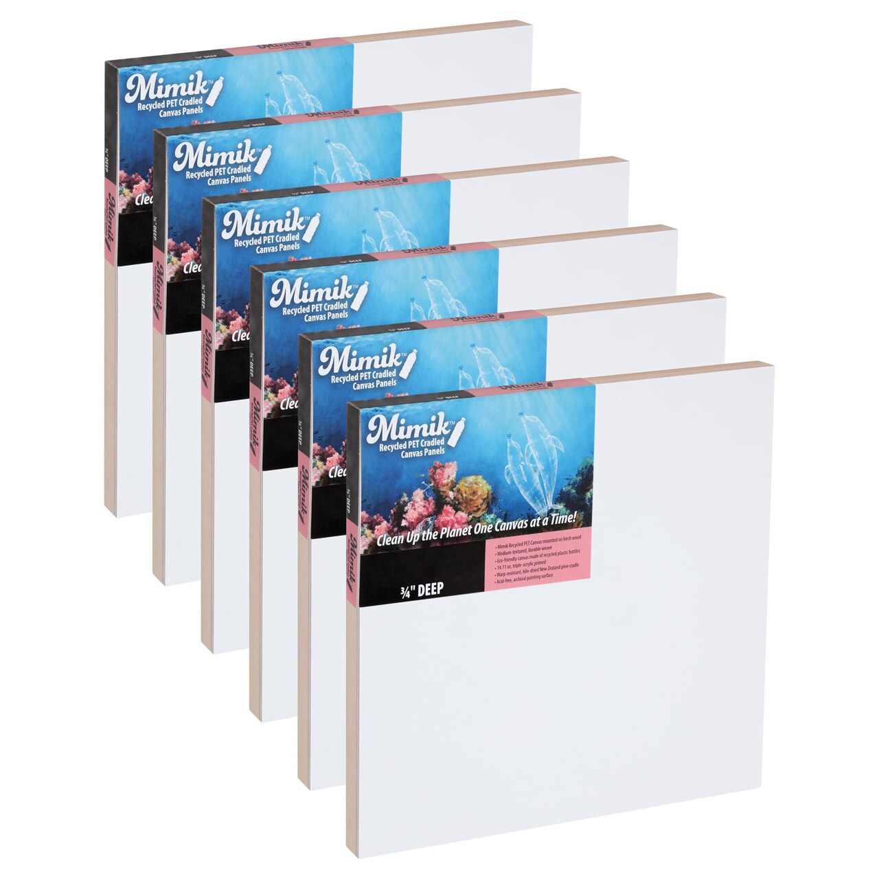 Creative Mark Mimik Recycled PET Cradled Canvas Panel 3/4" Depth - Medium-Textured Painting Board for Eco-Conscious Artists, 14.11 oz Triple-Acrylic-Primed Weight Mounted Canvas